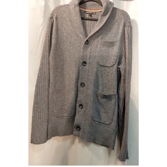 Banana Republic Other - Vtg Banana Republic Cardigan Men XL Gray Shawl Collar Button Up Grandpa Sweater